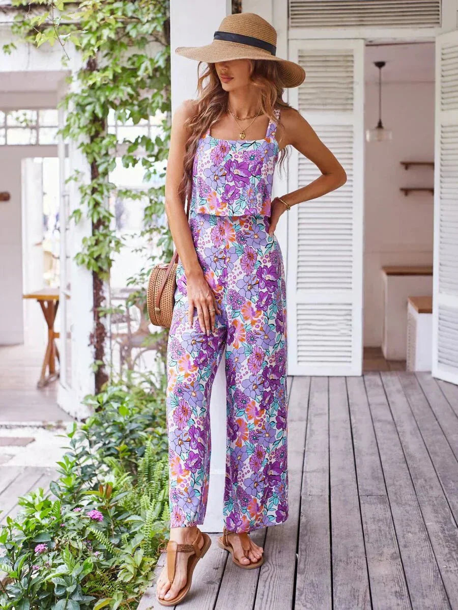 C&G™ | Floral Wide-Leg Jumpsuit