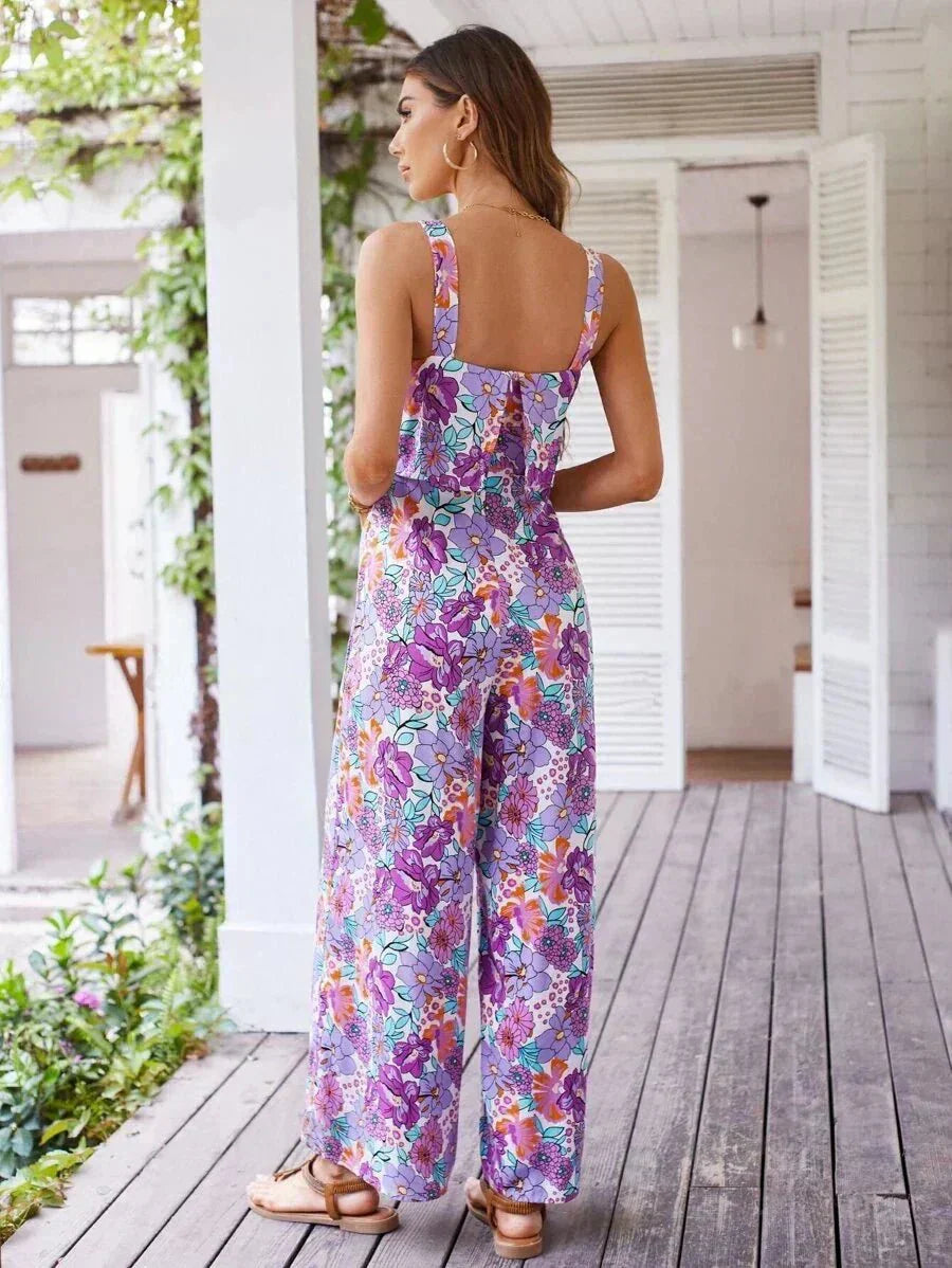 C&G™ | Floral Wide-Leg Jumpsuit