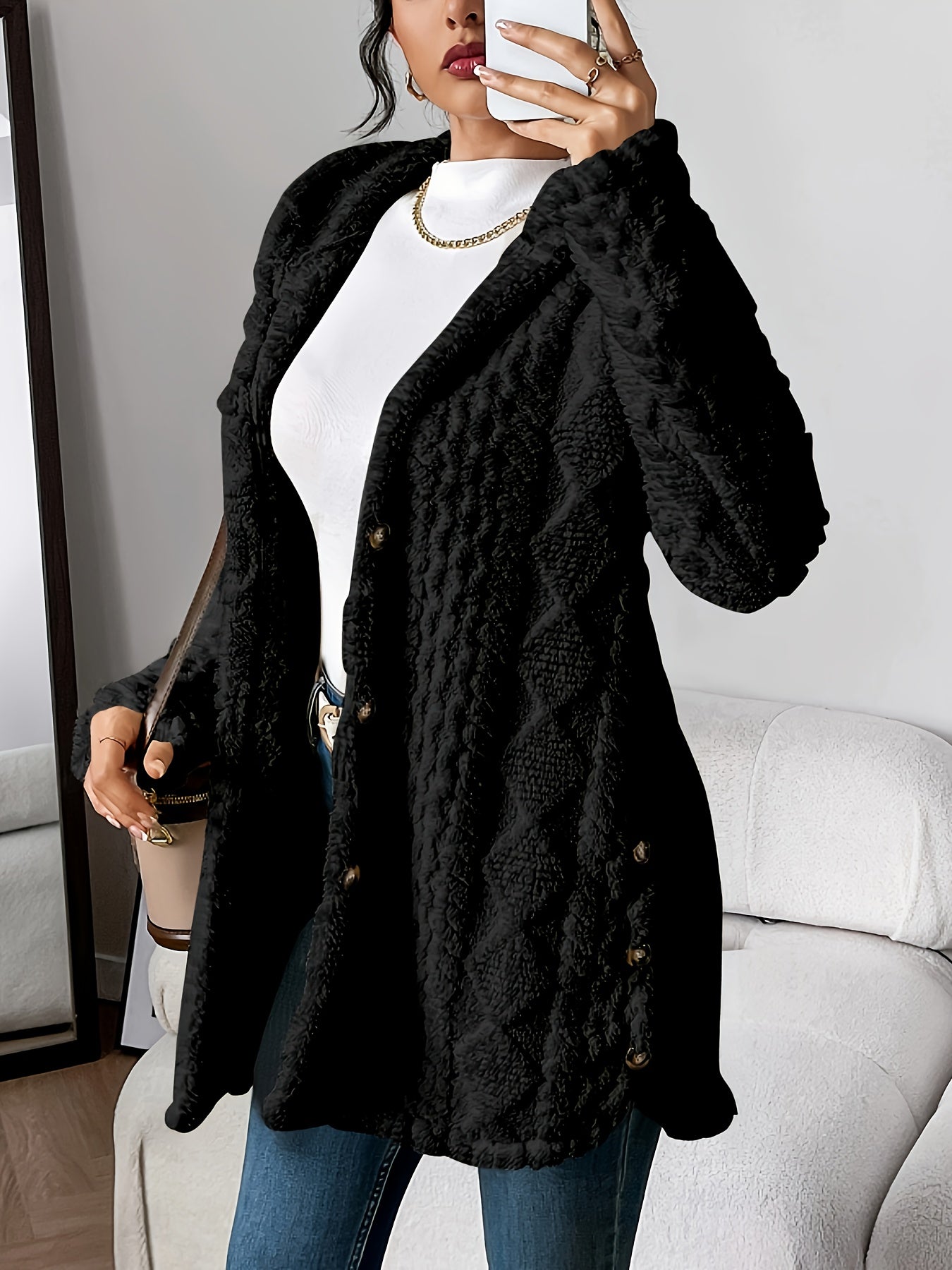 C&G™ | Plush Hooded Cardigan