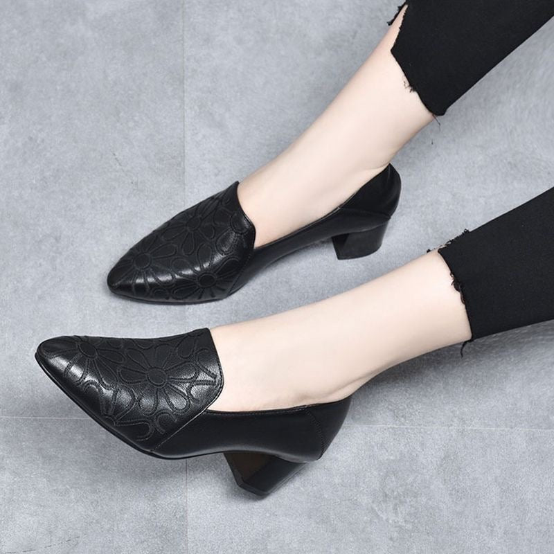 C&G™ | Soft Embroidered Vegan Leather Pumps