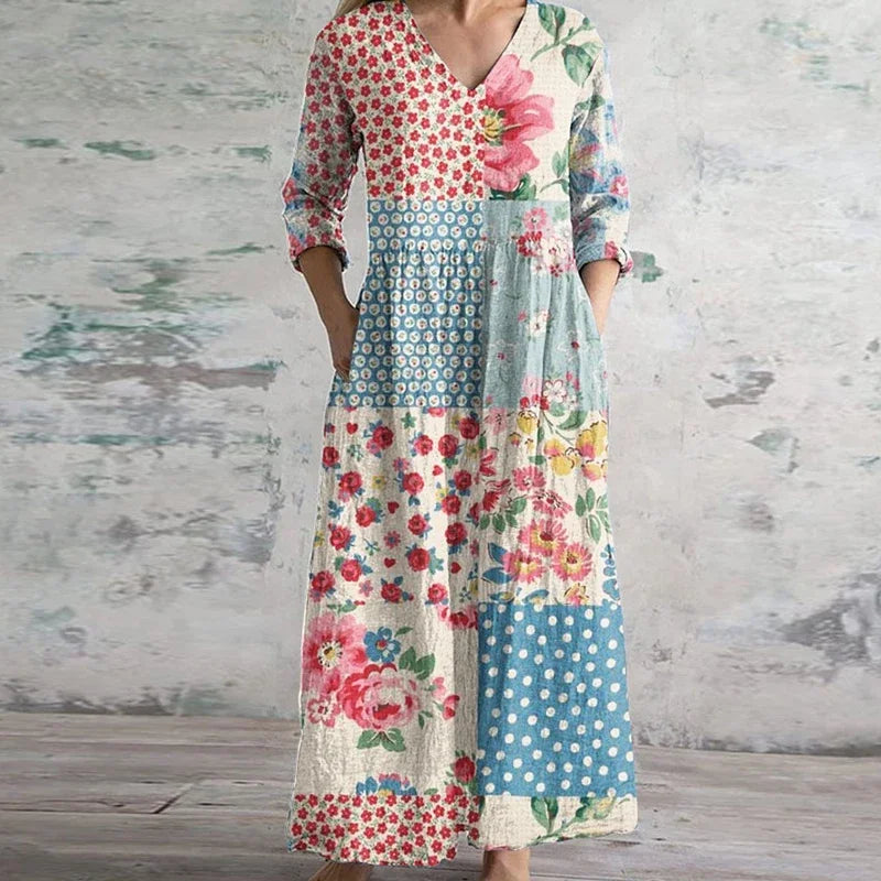 C&G™ | Vintage Floral Maxi Dress