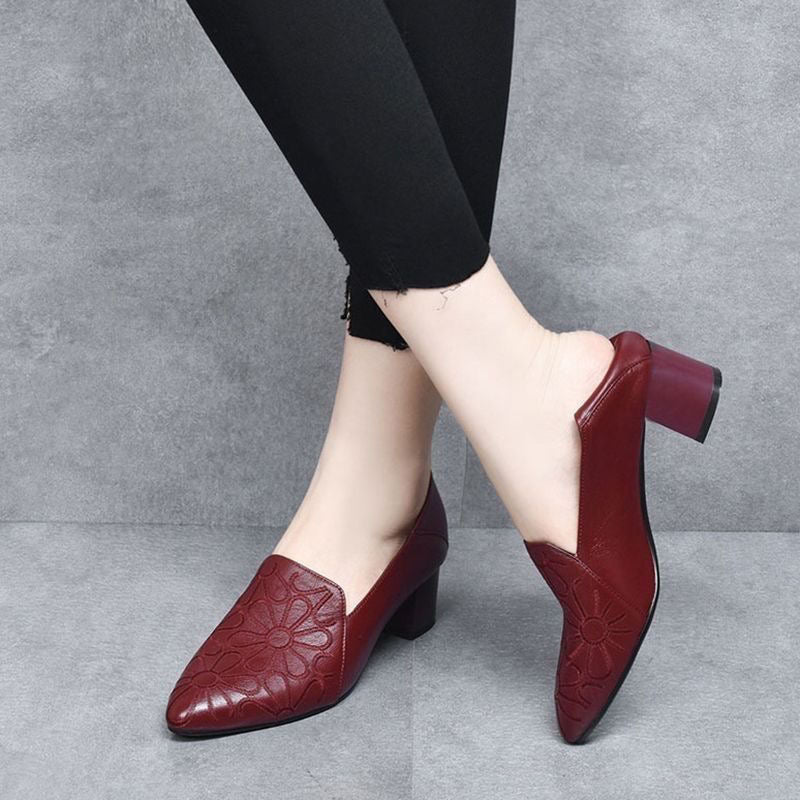 C&G™ | Soft Embroidered Vegan Leather Pumps