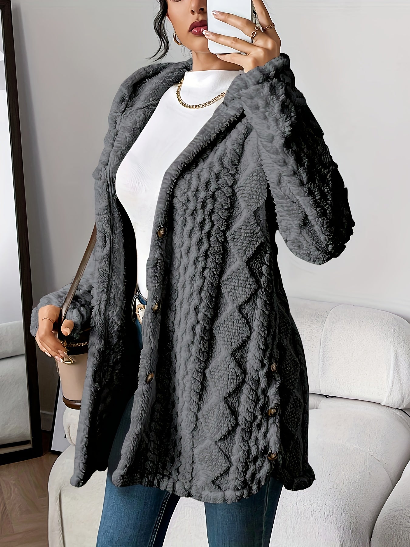C&G™ | Plush Hooded Cardigan