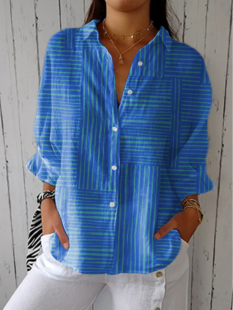 C&G™| Azure Stripe Blouse