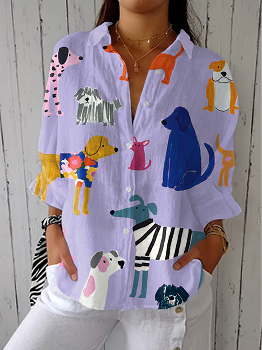 C&G™ | Playful Dogs Blouse