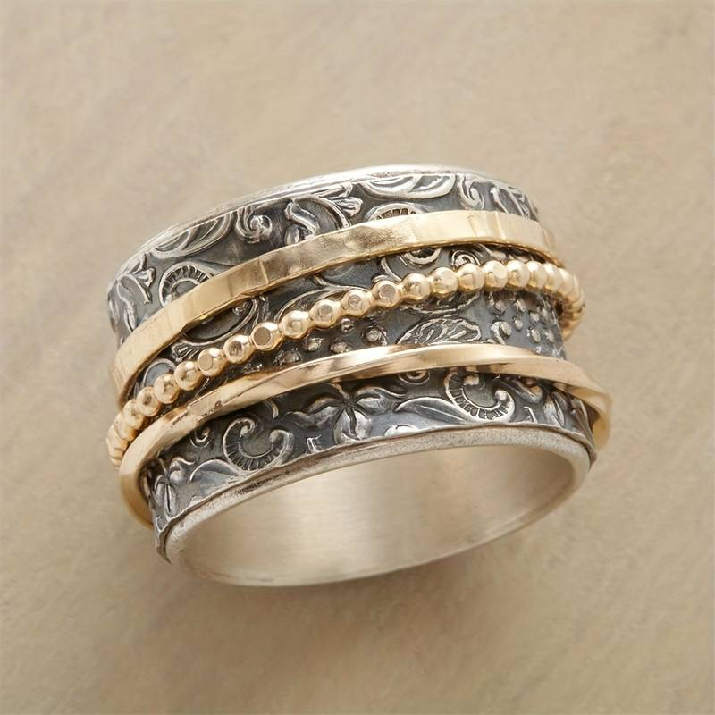C&G™| Antique Gold And Silver Vintage Ring