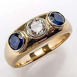C&G™| Vintage Blue Glass Zircon Gold Ring
