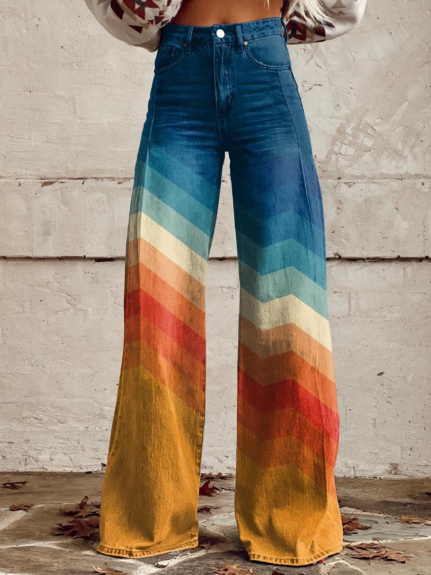 C&G™ | Jodie Sunset Chevron Wide-Leg Pants