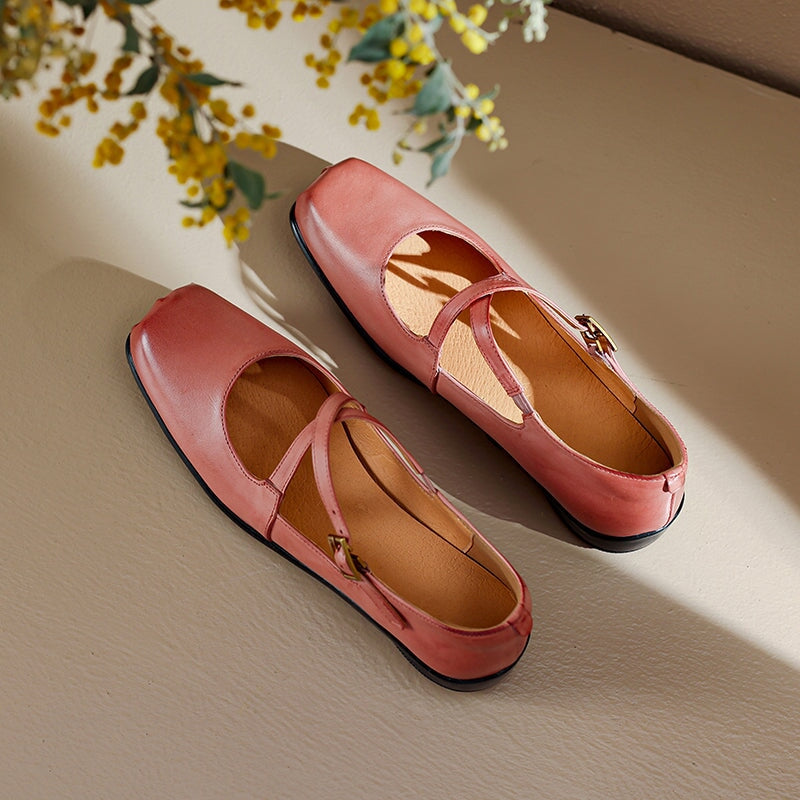 C&G™| Edith Leather Mary Janes