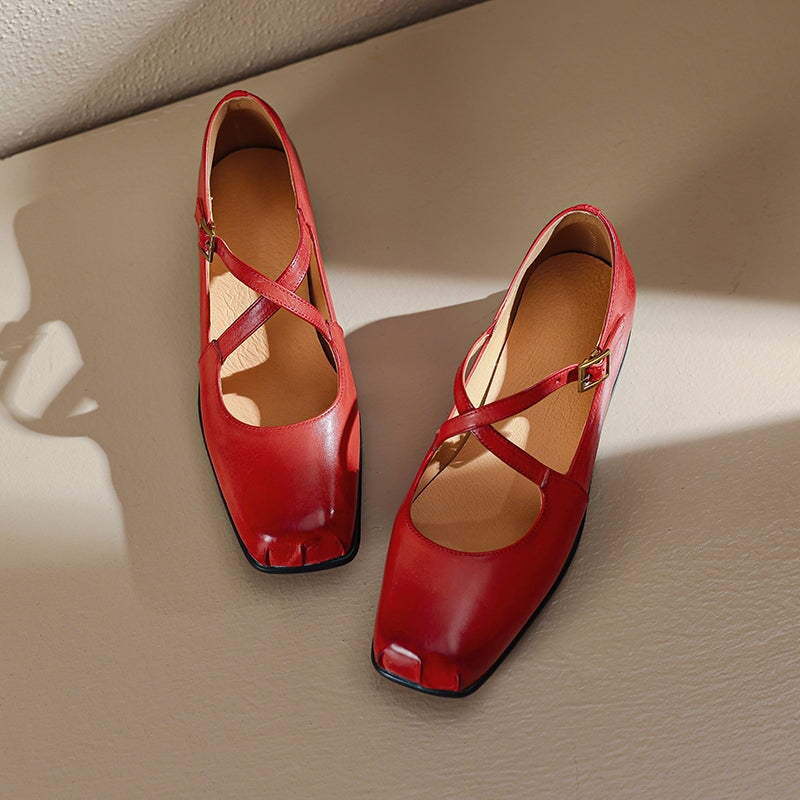 C&G™| Edith Leather Mary Janes