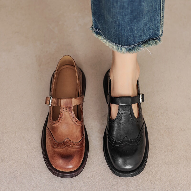C&G™| Risla Leather Mary Janes