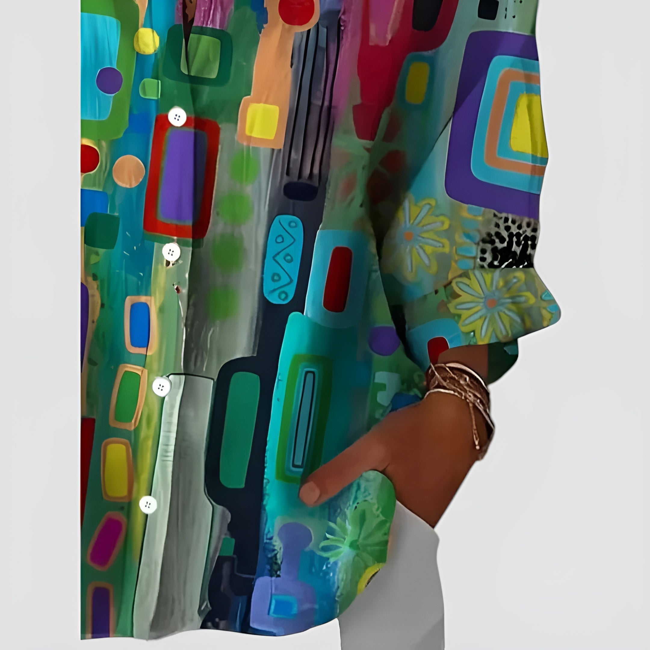 C&G™| Ava Blouse With Geometric Pattern