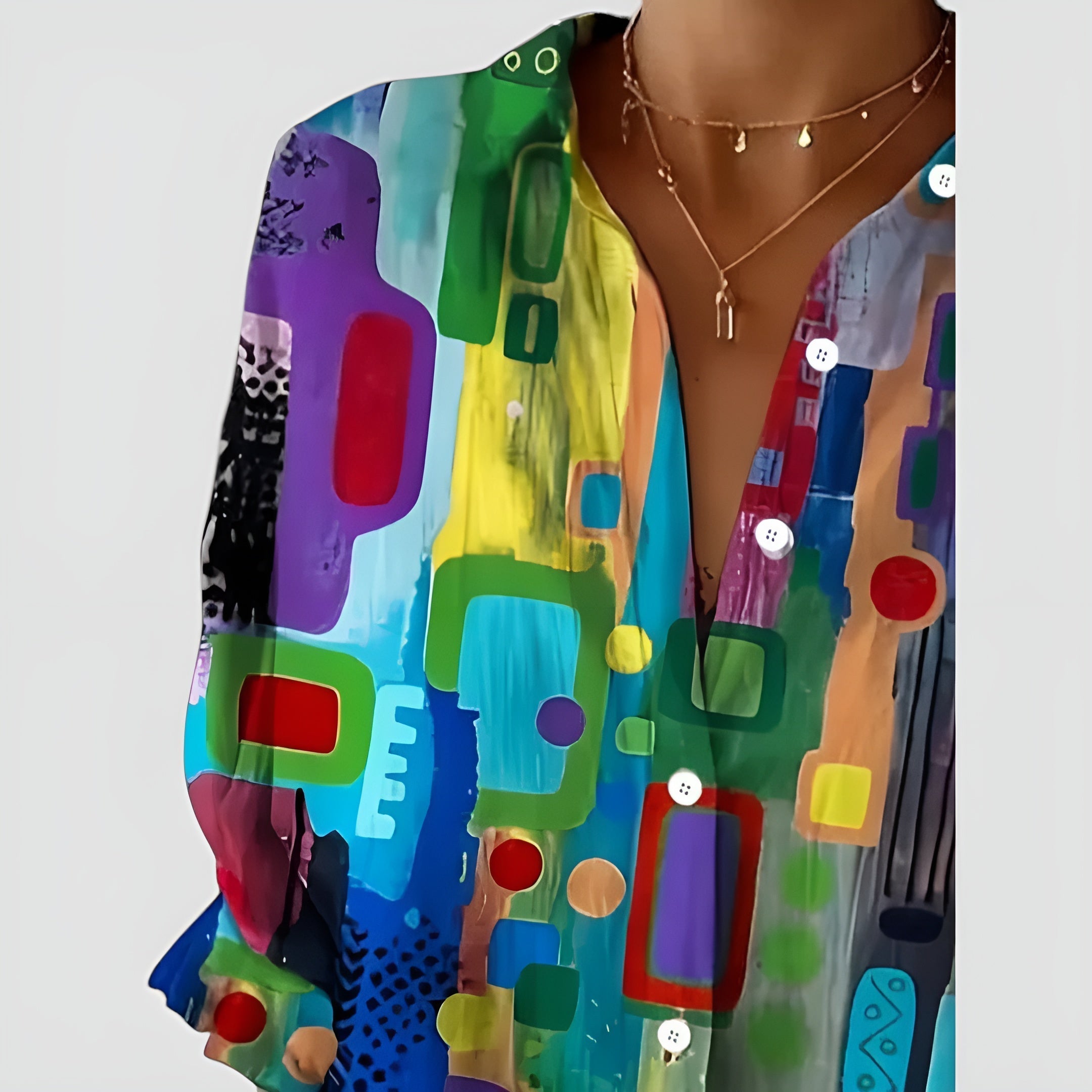 C&G™| Ava Blouse With Geometric Pattern